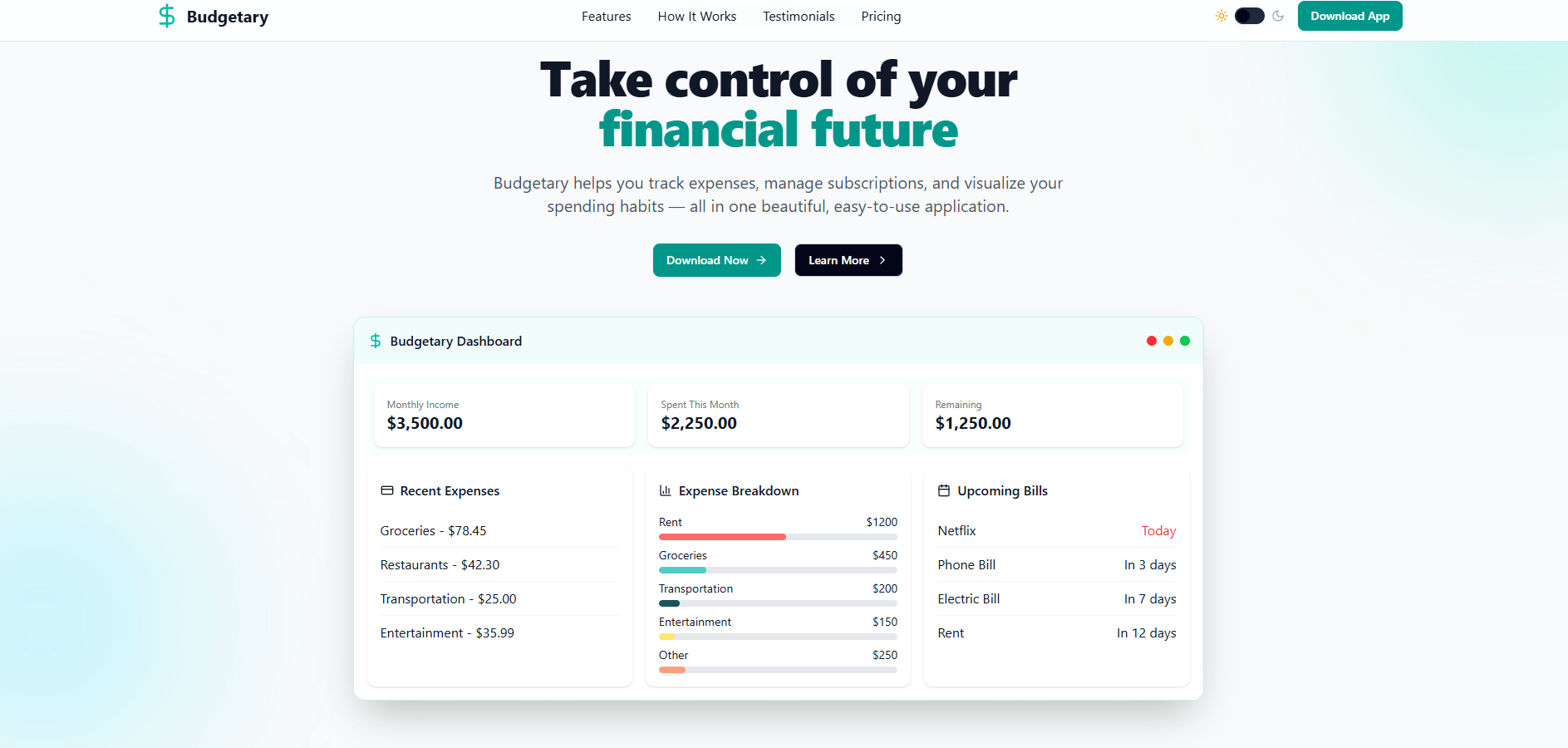 Budgetary App